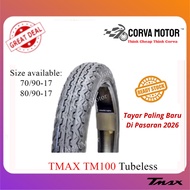 Corva Motor Tayar Tmax Tubeless Tyre Tm100 70/90-17, 80/90-17 T-Max Tt100 Tmax100