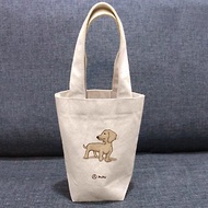 臘腸-回頭看---台灣製棉麻布-文創柴犬-環保-飲料提袋-蒼蠅星球
