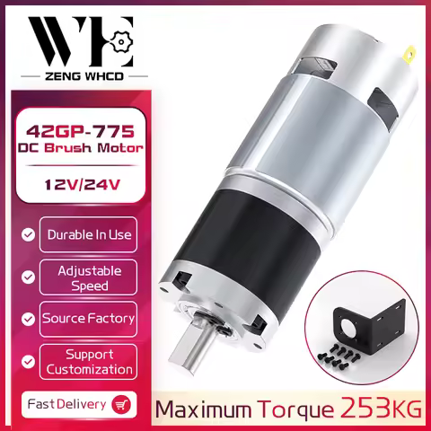 42GP-775 Planetary Reduction DC Motor 10mm Output Shaft 12V~24V Full Metal Gear DC Brush Motor Torqu