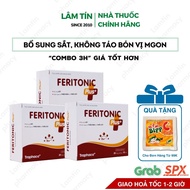 (Free 1 pack of delicious lozenges C) Feritonic Plus Traphaco Iron Tubes Supplement Helps Reduce the