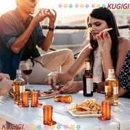 KUGIGI 10Pcs Mini Cowboy Boot Glasses, Transparent 1 Oz Western Cowboy Glasses, Creative Plastic Sho