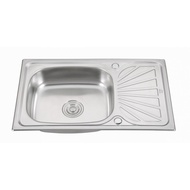 CROWN อ่างล้างจาน 1 หลุมมีที่พัก ขนาด 75x450x15 ซม. WLS7545B