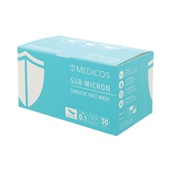 MEDICOS Ultra Soft 4ply Sub Micron Surgical Face Mask - Sea Blue 50 PCS EARLOOP