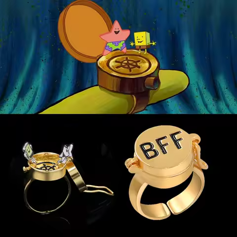 Anime BFF Best Friends Forever Ring Cute Friendship Opening Adjustable Finger Rings for Women Men Je
