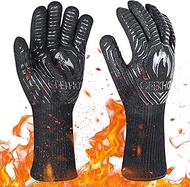 GEEKHOM BBQ Gloves,1472℉ Heat Resistant Grill Gloves, EN407 Certified 13 Inch Oven Gloves for Grilli