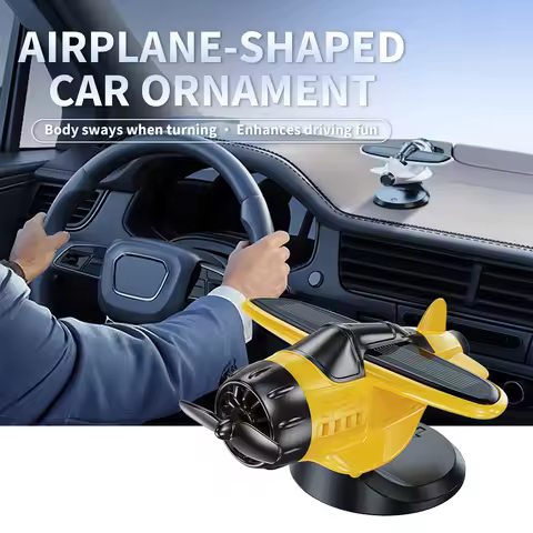 Solar Powered Airplane-shaped Car Dashboard Ornament 360° Auto Spin Rotating Propeller Decor Solar A