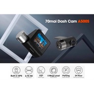 70mai A500S Dash Cam 2.7K HD Sony IMX335 Dual Channel GPS ADAS WiFi Night Vision