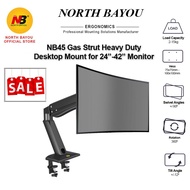North Bayou NB45 Gas Strut Heavy Duty Monitor Arm Mount Support Monitor Size 24" - 42"