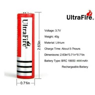 ULTRAFIRE 18650 3.7v Bateri Boleh Cas Semula Rechargeable Battery