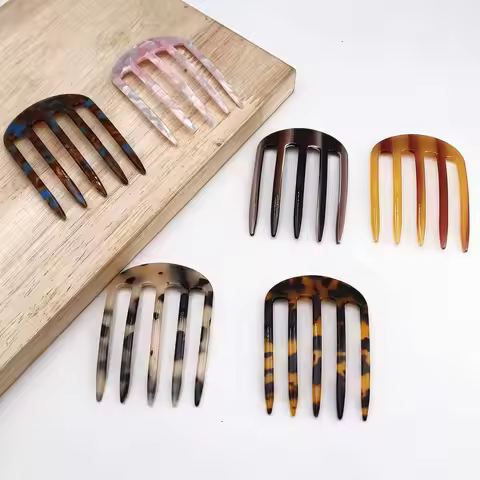 1/2/3 PCS Acetic Acid Hair Forks Five Teeth Hair Sticks U-Shape Hair Comb Bun Hairpin Women Girls Ha