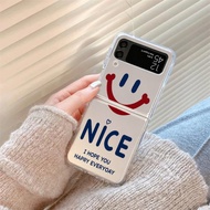 TEMU เคสโทรศัพท์: เคสโทรศัพท์ลายหน้ายิ้มแย้มและบรรยากาศดีๆ น่ารัก เหมาะสำหรับ for Samsung Flip3/4/5/