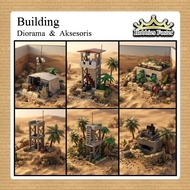 HF Miniature Building MOC Diorama Military Base Miniature Cliff Tower