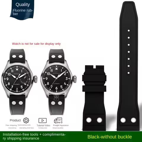 20mm 21mm 22mm High Quality FKM Rubber Strap for IWC Big Pilots Little Prince Mark 18 20 TOP GUN Bra