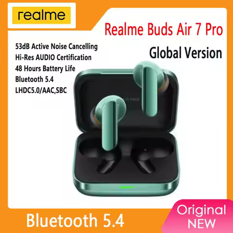 Global Version realme Buds Air 7 Pro TWS Earphone 53dB Active Noise Cancelling LHDC 5.0 48H Battery 