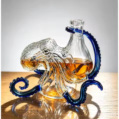 Whiskey Bottle Octopus Sparkling Wine Bottle Borosilicate Wine Bottle Ornament Whiskey Octopus Bottl