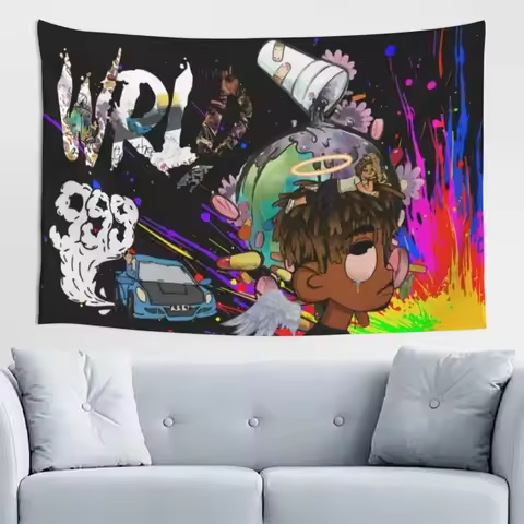 Hip Hop Rapper Tapestry Juice Wrld Street Art Wall Decor Rap Music Poster Bedroom Living Room Dorm S