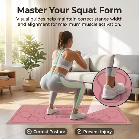 80*35CM Squat Step Position Guide Mat Multipurpose Work Out Mat Leg Muscle Targeting Training Hip Mu