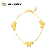 WAH CHAN 916 Gold Bracelet - OSB1323 Mini Paperclip Butterfly Bracelet