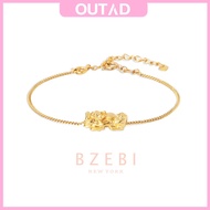 BZEBI Gold PIXU Bracelet Lucky Charm Fashion Jewellry Emas 916 with Exclusive Box 198b