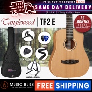 Tanglewood TR2 E Roadster II Travel Size Acoustic-Electric Guitar with EQ and Padded Gig Bag (TR2E)