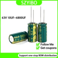 2~50Pcs 63V High Frequency Electrolytic Capacitor 10UF/22UF/33UF/47UF/100UF/220UF/330UF/470UF~6800UF