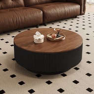 Medieval Style Slate Round Coffee Table Living Room Household Modern Light Luxury High-End Simple An