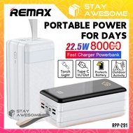 REMAX Portable Powerbank 80000mAh 22.5W 80k Powerbank Fast Charging Type C Powerbank Big Besar Campi