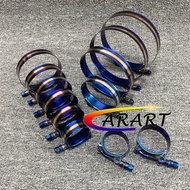 Car Racing Titanium Blue Universal Stainless Steel Hose Clamp Kit Adjustable  width 19MM T Bolt Clam