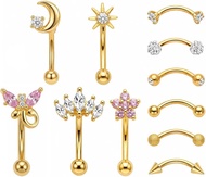 YACHY 11PCS/9PCS 16G Eyebrow Piercing Jewelry for Women Men Eyebrow Rings Rook Earrings Rook Piercin