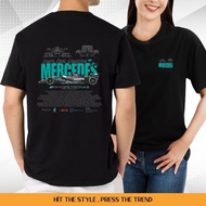 T-Shirt Cotton Mercedes AMG Petronas Unisex Round Sleeve Baju-T Viral Hitam Putih Lelaki Wanita Leng