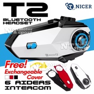 Universal Communication System TNICER T2 1000m 6 Riders Bluetooth Intercom Headset Noise Reduction f