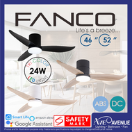 Fanco Co-Fan Rito-3 DC Ceiling Fan 3 Blade 46/52 Inch LED n Remote Control or Smart WiFi (Optional)