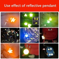 EDB* Kids Safety Reflectors Keyrings Ghost Style Reflective Pendant for Backpacks Strollers Bags Wheelchairs Reflective