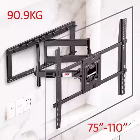 NB SP5 universal strong tilt swivel ultra slim 90.9kg 75"-110" retractable arm embedded in wall BIG