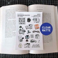 Bookish Haven Sticker Sheet (Clear Matte Waterproof Sticker, Morning Face Studio)