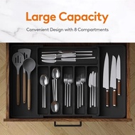 Expandable Cutlery Storage Tray, Drawer Organizer For Kitchen Knives Forks Spoons