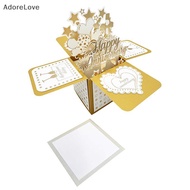 ADL 50th Anniversary Card,3D Gold Happy Anniversary Pop Up Card With Envelope For Wife Husband Coupl