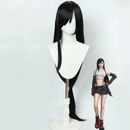 Cosplay Wig Final Fantasy Anime Wig Tifa Lockhart Black FF7 Anime Game Role-Play Wig Female Syntheti