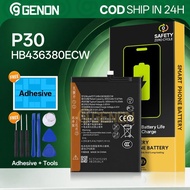 【Free Tools+Adhesive】Genon Battery for Huawei P30 Battery HB436380ECW 3650mAh Bateri New 0 Cycle