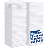 1-50PCS White Microfiber Cleaning Cloth Absorbent Towel for Wash Car Housework Clean Kitchen Cleanin