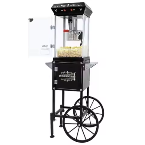 Popcorn Machine Maker with 8 Oz Kettle Makes Up to 32 Cups Popcorn Machine Cart Vintage-Style Popper