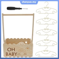 Baby Crate Basket with Handle Practical Infant Storage Crate with Hangers Baby Closet Crate for Clot