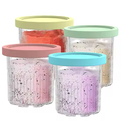 Replacement for Ninja Creami Pints and Lids - 4 Pack NC501, Compatible with Ninja NC501 NC500 Series