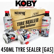 KOBY 450ML TYRE SEALER & INFLATOR GAS TAYAR TIRE MOTO MOTOR MOTOSIKAL MOTORCYCLE CAR KERETA POWER GU