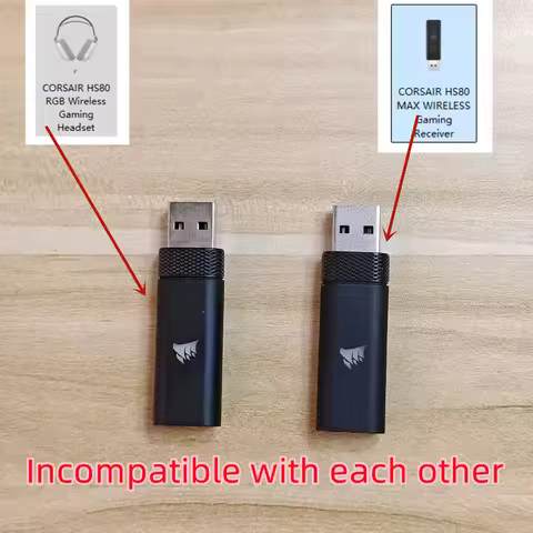 USB Dongle for Corsair HS80 Wireless Gaming Headset Receiver （HS80 Wireless and HS80 MAX are incompa