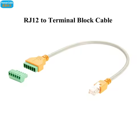 RJ12 6P6C Male to Solderless Terminal Block Adapter Cable RJ12 Press Terminal Board Cable RJ12 Termi