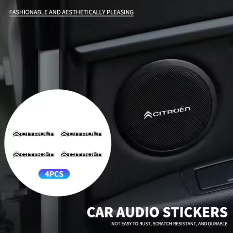 2pcs Car Audio Decorate 3D Sticker Aluminum Badge Decals For Citroen C4 C1 C5 C3 C6 C5 C8 DS C-ELYSE