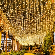 LED Curtain Fairy Light Waterproof String Light Outdoor Roof Kelip  Christmas Deco Lamp Raya Lampu
