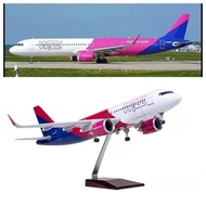 FW Wizzair Plane Model 47cm 1/80 Aircraft A320neo A320 Neo Wizz Aircraft Model Die Casting Airplane 