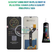 (FREE GLUE) LCD INFINIX X688/HOT 10 PLAY/HOT 11 PLAY/ITEL VISION 2 PLUS/LE6/P7 PRO/POVA NEO BLACK FU